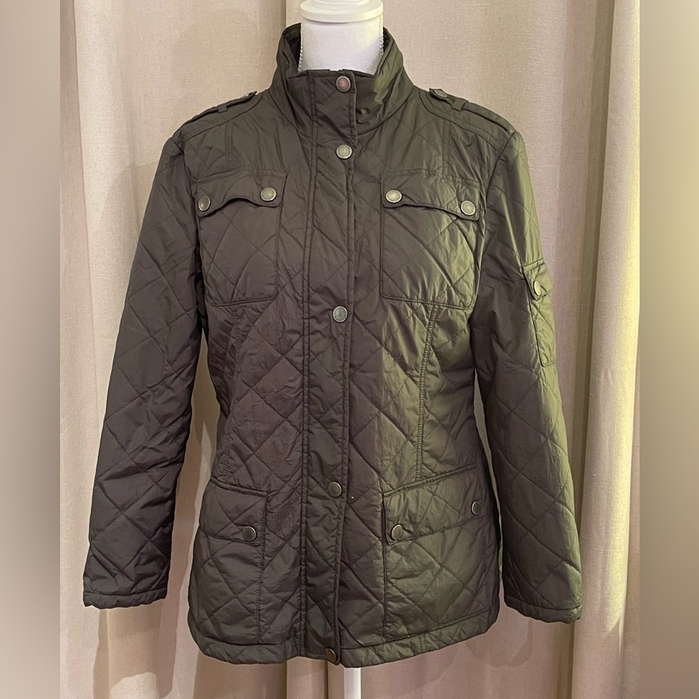 Pendleton Women’s Quilted Jacket Size M Stylish Olive Green Color